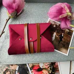 Wild Velvet | stripe closing | size L | 15x23cm | 6×9″ | vegan fabric envelope for prints | handmade photography pouch
